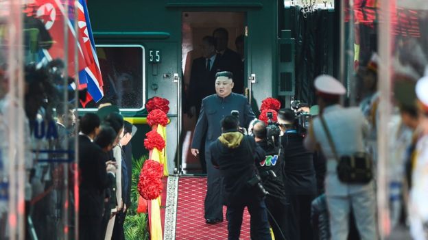 North Korea’s Kim Jong-un arrives in Vietnam after 4,000km journey